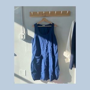 Beaton Linen Utility Dress, Denim XL